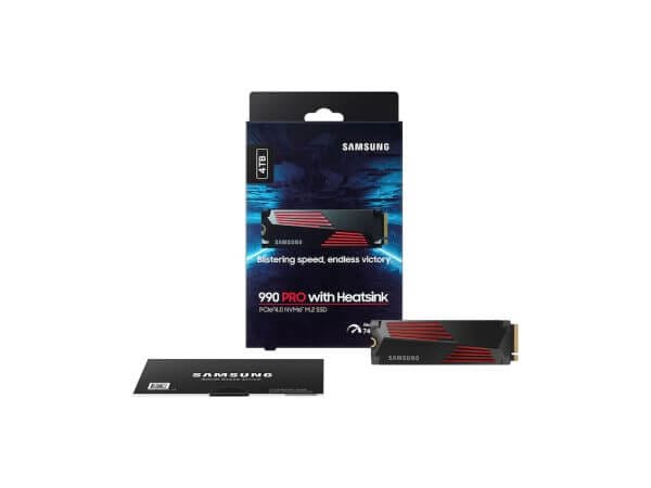 SSD 4TB M.2 80mm PCI-e 4.0 x4 NVMe, V-NAND, Samsung 990 PRO HeatSink (MZ-V9P4T0CW) - Image 3