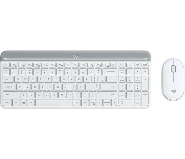 in miška Logitech Slim Wireless Combo MK470, bela, SLO g.
