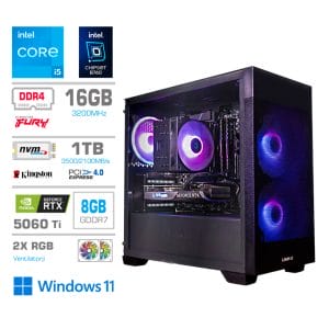 Gaming Računalnik Računalnik MEGA MT S7X i5-13400F/RTX5060Ti/16GB/1TB-4.0/750W/Win11Home/črna RGB
