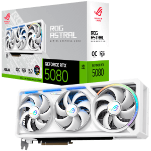 ASUS ROG Astral GeForce RTX 5080 White OC Edition 16GB GDDR7 (ROG-ASTRAL-RTX5080-O16G-WHITE) grafična kartica