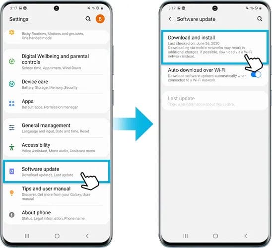 software update samsung naprav