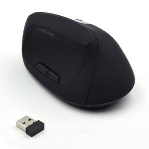 Ewent Wireless Ergonomic Vertical, 1600dpi, črna, USB