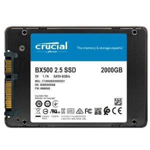 SSD 2TB 2.5" SATA3 3D TLC, 7mm, CRUCIAL BX500 (CT2000BX500SSD1)
